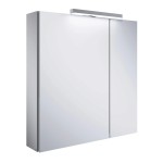 Dulap baie, 2 usi cu oglinda si iluminator, Roca Victoria, 60cm, alb