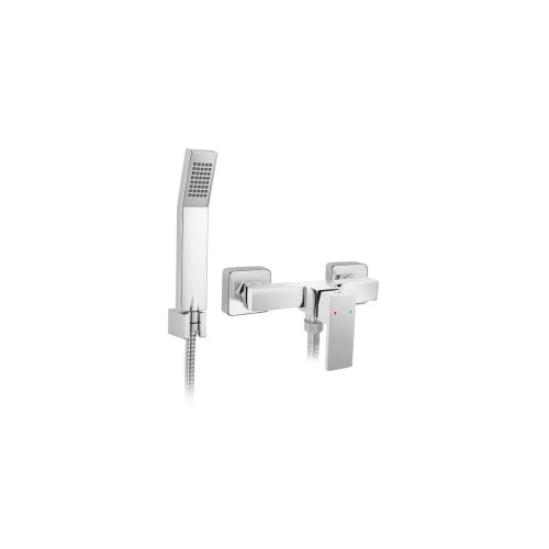 Baterie perete dus, Ferro Zicco, crom cu accesorii