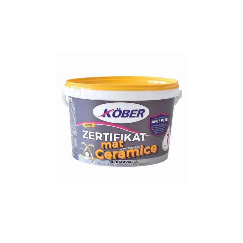 Vopsea lavabila interior, Kober Zertifikat, microsfere ceramice, mat, 3l Vopsea lavabila interior, Kober Zertifikat, microsfere ceramice, mat, 3l