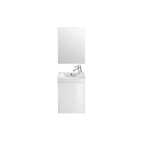 Set unitate de baza, lavoar si oglinda, Roca, 450x250x575mm, alb lucios