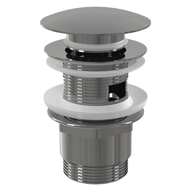 Ventil lavoar click-clack metalic cu preaplin, dop mare, Alcadrain A390, filet 5"