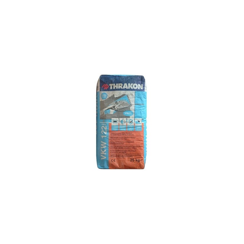 Adeziv pentru placi ceramice neabsorbante, cu rezistenta la alunecare si timp de lucru extins, Thrakon VKW 122, alb, 25kg