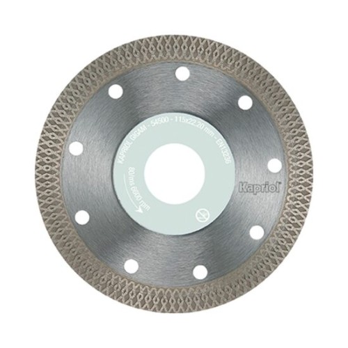 Disc diamantat continuu, Kapriol JET RF, debitare gresie portelanata/marmura, 115x22,2x1,2 mm_54500