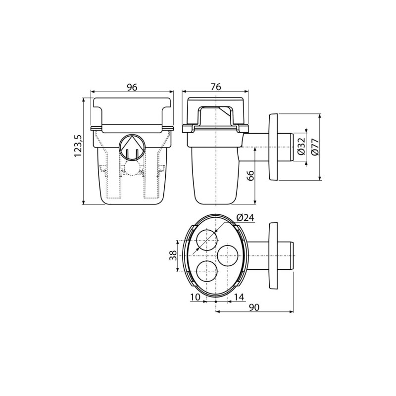 Sifon pentru condens DN32, Alcadrain AKS5