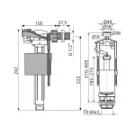 Set mecanism WC cu actionare simpla, Alcadrain, 1/2" chrom