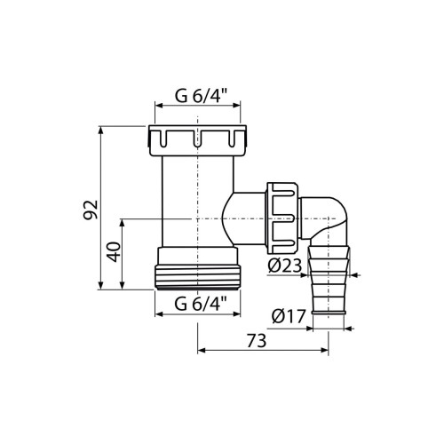 Adaptor 6/4" cu legatura masina de spalat, Alcadrain, A30