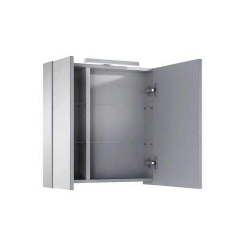 Dulap baie, 2 usi cu oglinda si iluminator, Roca Victoria, 60cm, alb Dulap baie, 2 usi cu oglinda si iluminator, Roca Victoria, 60cm, alb