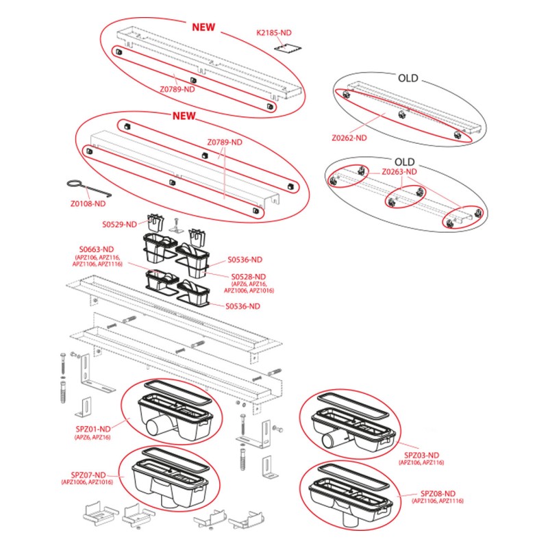 Canal scurgere profesional, AlcaDrain APZ6-950, inox, L 950mm, H 95mm