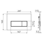 Clapeta de actionare pentru rezervor incastrat, Alcadrain, alb lucios