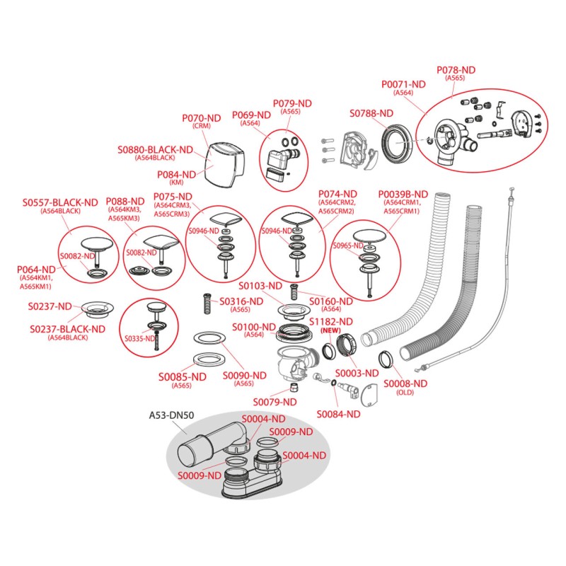 Ventil cada automat, Alcadrain, cu sifon si alimentare prin preaplin, metalic