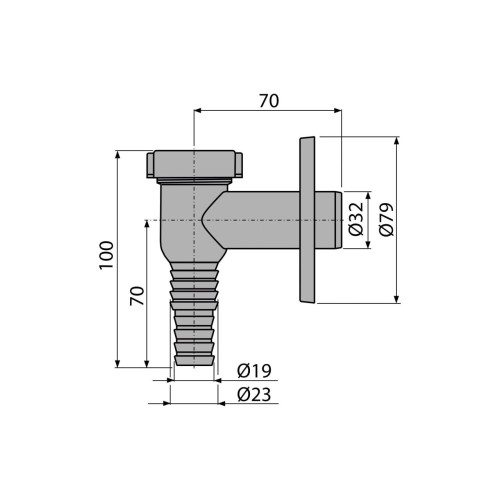 Legatura externa masina de spalat, Alcadrain, cromata,  APS1