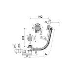 Ventil cada automat, Alcadrain, cu sifon si alimentare prin preaplin, metalic