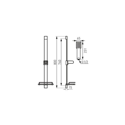 SET BARA DUS 1 FUNCTIE CU SUPORT CULISANT,FERRO QUADRO N110