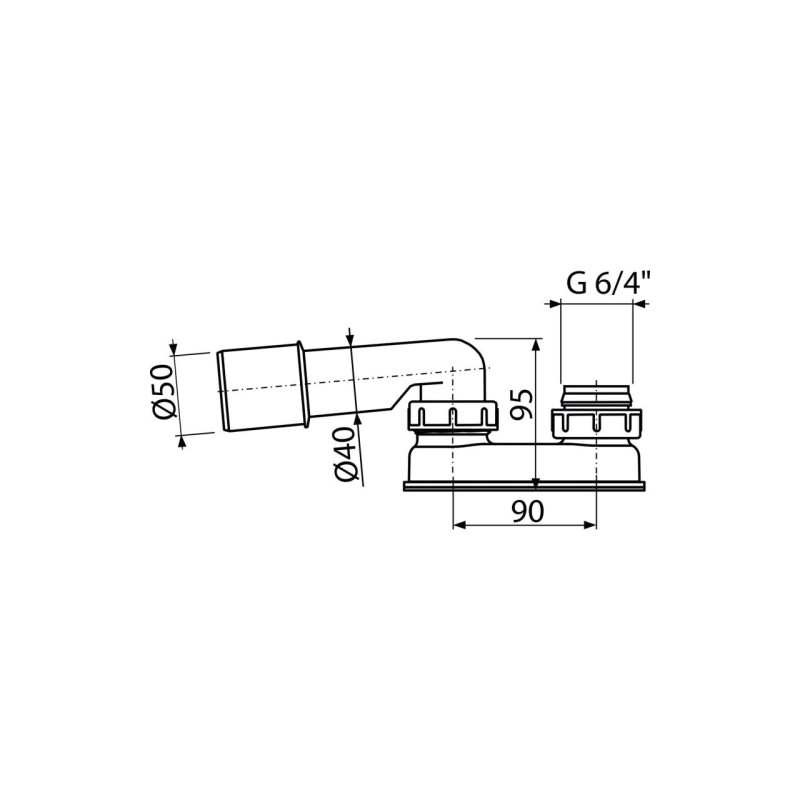 Sifon cada antimiros din polipropilena rezistenta termic si chimic , Alcadrain A53-DN50