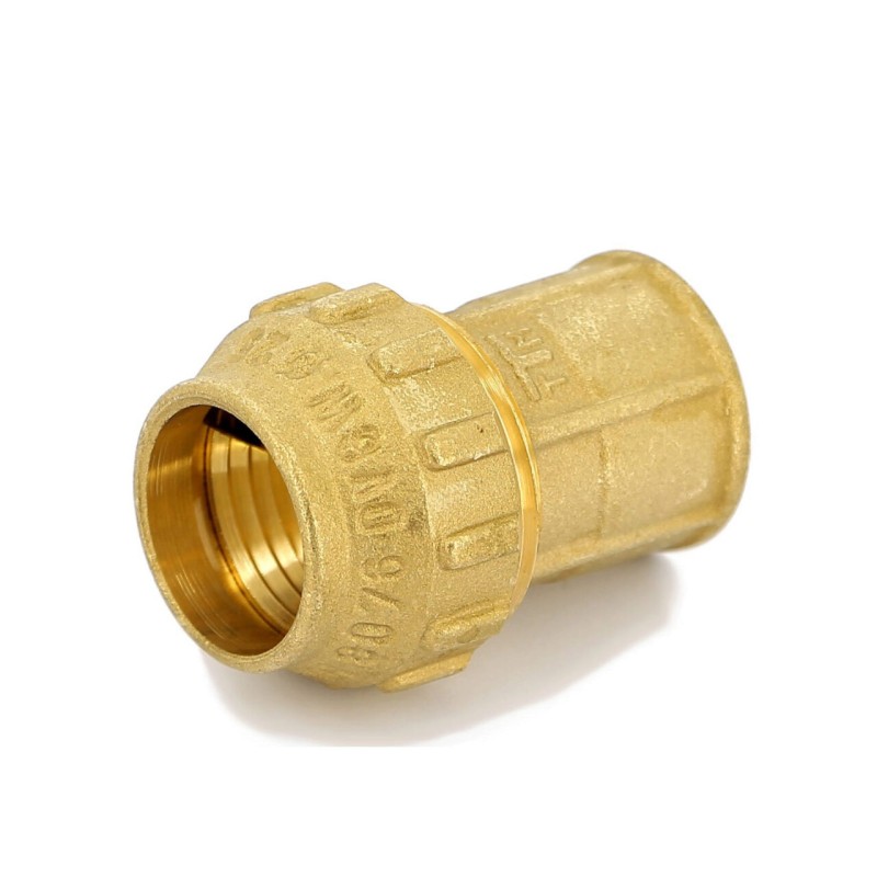 Racord drept feminin de compresie, Tiemme, pentru tub PE-PEHD-PEX, 1"1/4