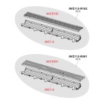 Rigola de exterior de 60 mm cu rama din plastic si gratar din plastic, Alcadrain, clasa A15