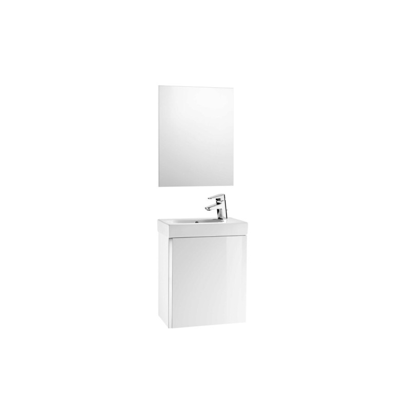Set unitate de baza, lavoar si oglinda, Roca, 450x250x575mm, alb lucios