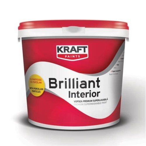 Kraft Vopsea Superlavabilă Brilliant Interior - Mată cu Porțelan Brilliant Interior Kraft Vopsea Superlavabilă Brilliant Interior - Mată cu Porțelan Brilliant Interior