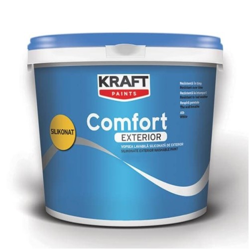 Kraft Comfort Exterior Silikonat - Vopsea lavabilă siliconată pentru exterior Kraft Comfort Exterior Silikonat - Vopsea lavabilă siliconată pentru exterior