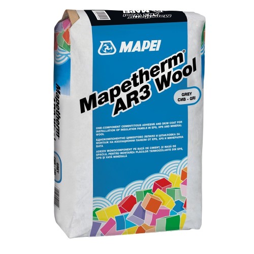 Mapetherm AR3 Wool adeziv lipire si masa de spaclu, pentru EPS, XPS si vata minerala Mapetherm AR3 Wool adeziv lipire si masa de spaclu, pentru EPS, XPS si vata minerala