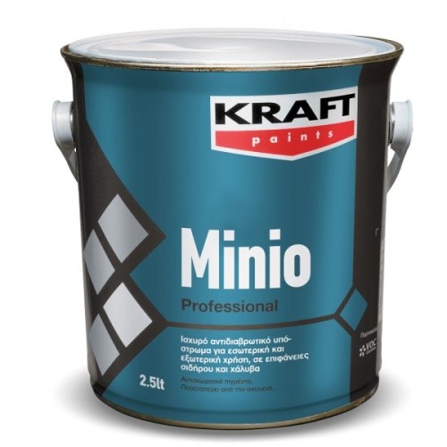 KRAFT Minio - Grund Anticoroziv pentru Metal și Lemn 0.75 L - 2.5 L  KRAFT Minio - Grund Anticoroziv pentru Metal și Lemn 0.75 L - 2.5 L
