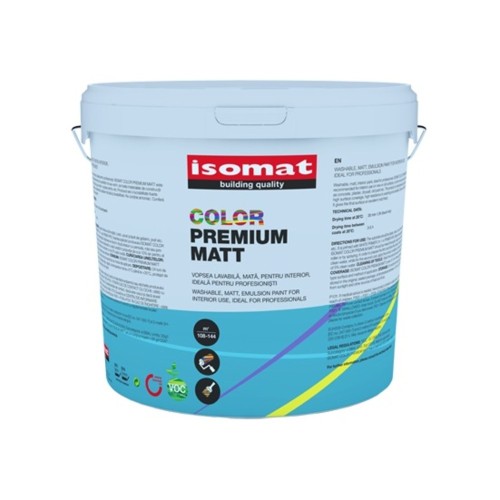 ISOMAT Vopsea Lavabila Premium Matt 9L, 15L, 25L ISOMAT Vopsea Lavabila Premium Matt 9L, 15L, 25L