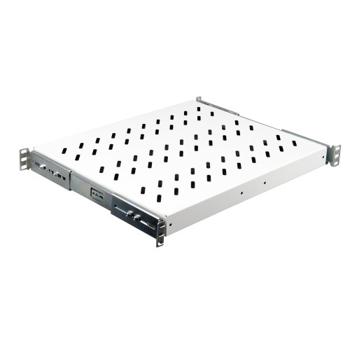 Tavă glisantă 19”, 1U, 30kg sarcină, D=370, fixare 4 puncte