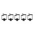 Organizator de metal 44x60mm, negru, 1 set=5 pcs