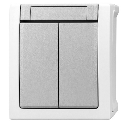 Buton dublu, 10A, PT, cleme elastice, IP54