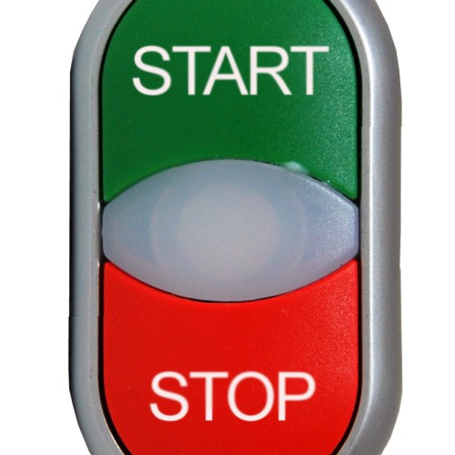 Buton comanda dublu rosu+verde "START-STOP"