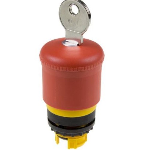 Buton ciuperca avarie blocaj cu cheie rosu D=38mm