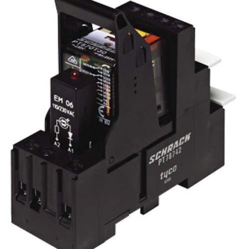 Soclu releu cu borne dispuse logic releu PT5, 14p, 6A